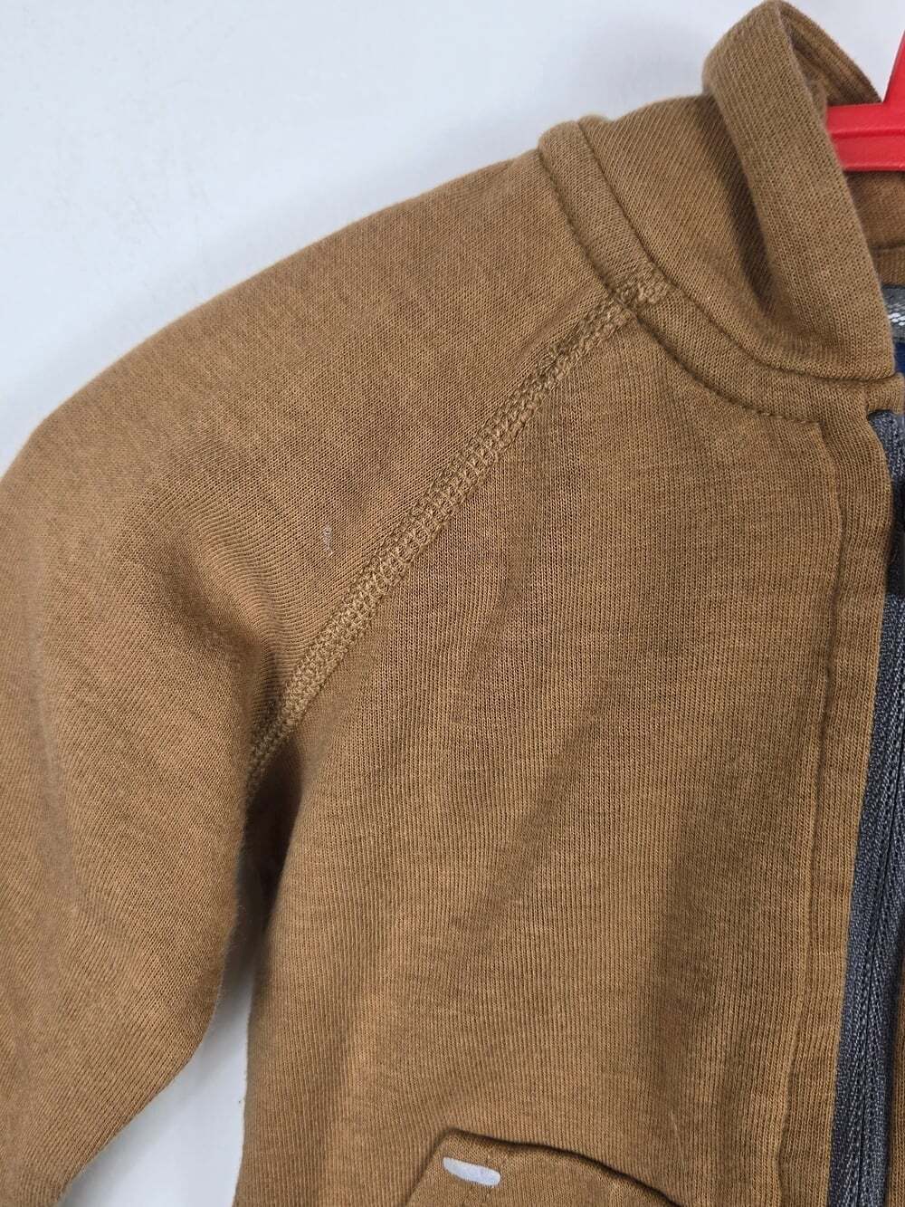 GapFit Baby 6-12M Brown Zip Hoodie Cotton Full Zip Activewear Jacket - Picture 3 of 6